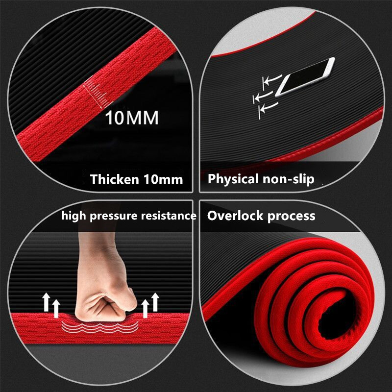 10mm Non-Slip Yoga Mat 183cm*6 - đánh giá và giá Pilates Yoga For Beginners