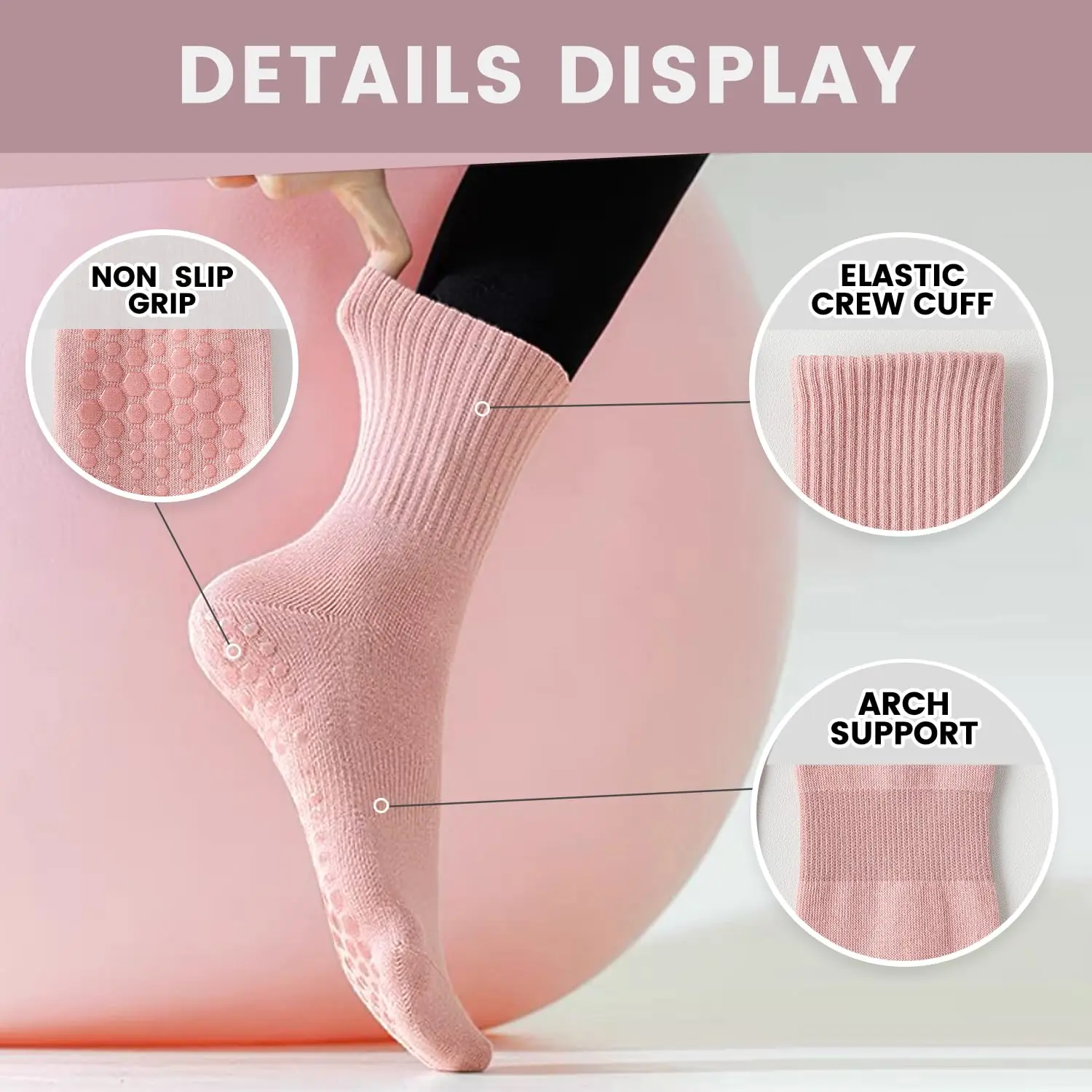 4 pairs of women's yoga socks, - đánh giá và giá Pilates & Yoga Studio Alineacion